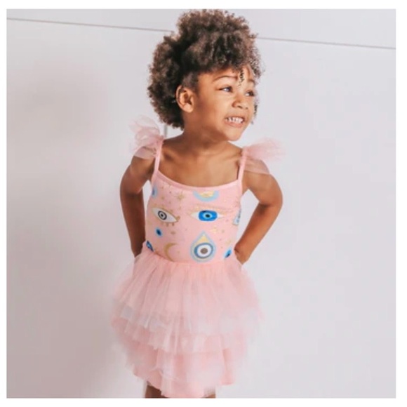 Posh Peanut Other - POSH PEANUT | Fiona Ruffled Tulle Smocked Dress  | PINK | size 2T
